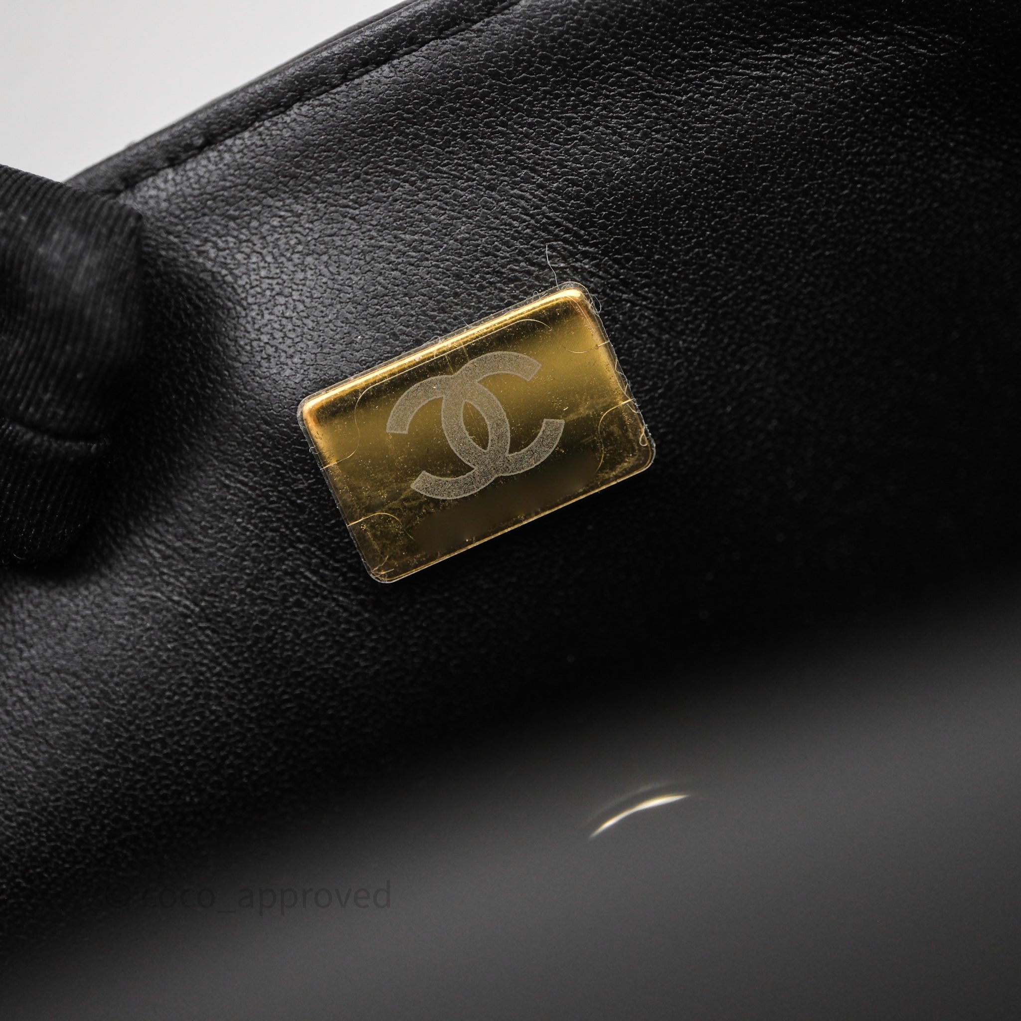 Chanel Top Handle Mini Rectangular Flap Black Lambskin Gold