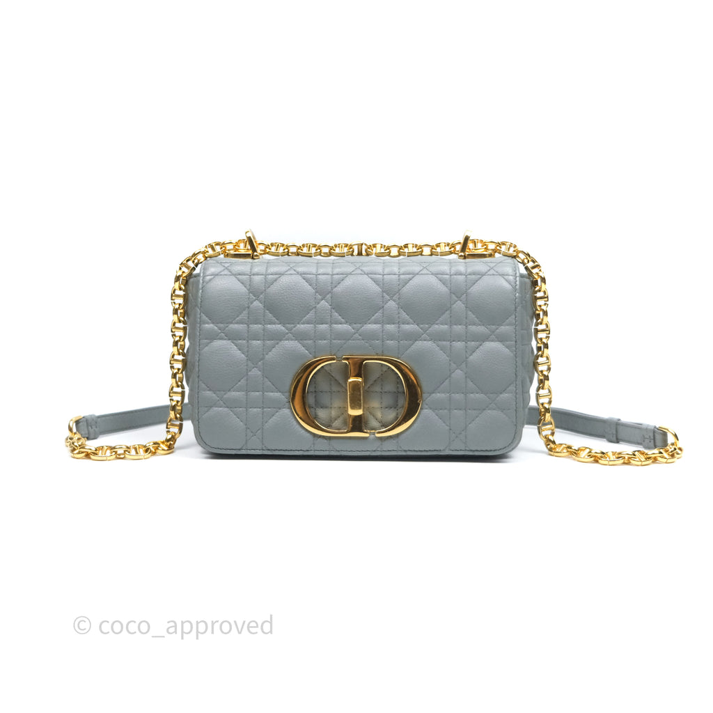 Dior Small Caro Bag Grey Supple Cannage Calfskin