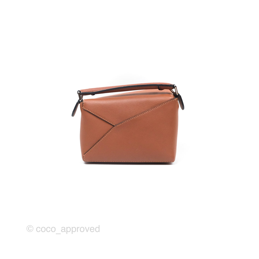 Loewe Mini Puzzle Edge Bag Tan Calfskin Palladium Hardware