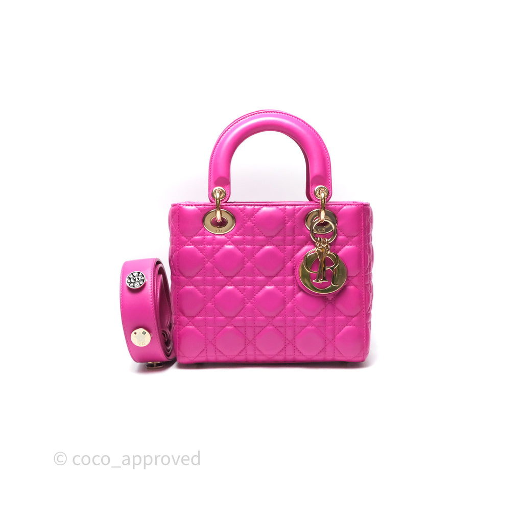 Christian Dior Small Lady Dior My ABCDior Magenta Cannage Lambskin
