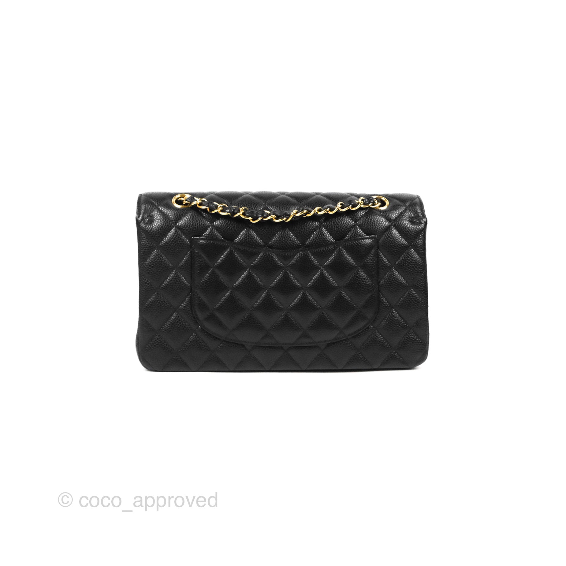 Chanel Classic M/L Medium Flap Quilted Black Caviar Gold Hardware – Coco  Approved Studio