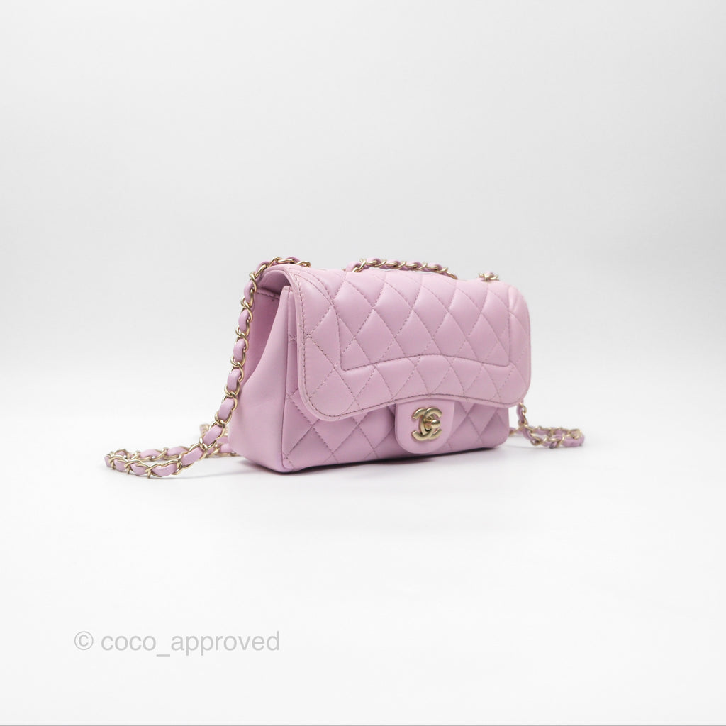 Chanel Quilted Flap Bag Pink Lambskin Aged Gold Hardware