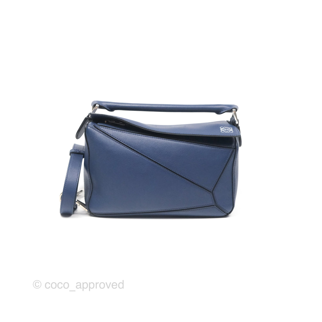 Loewe Small Puzzle Bag Navy Calfskin