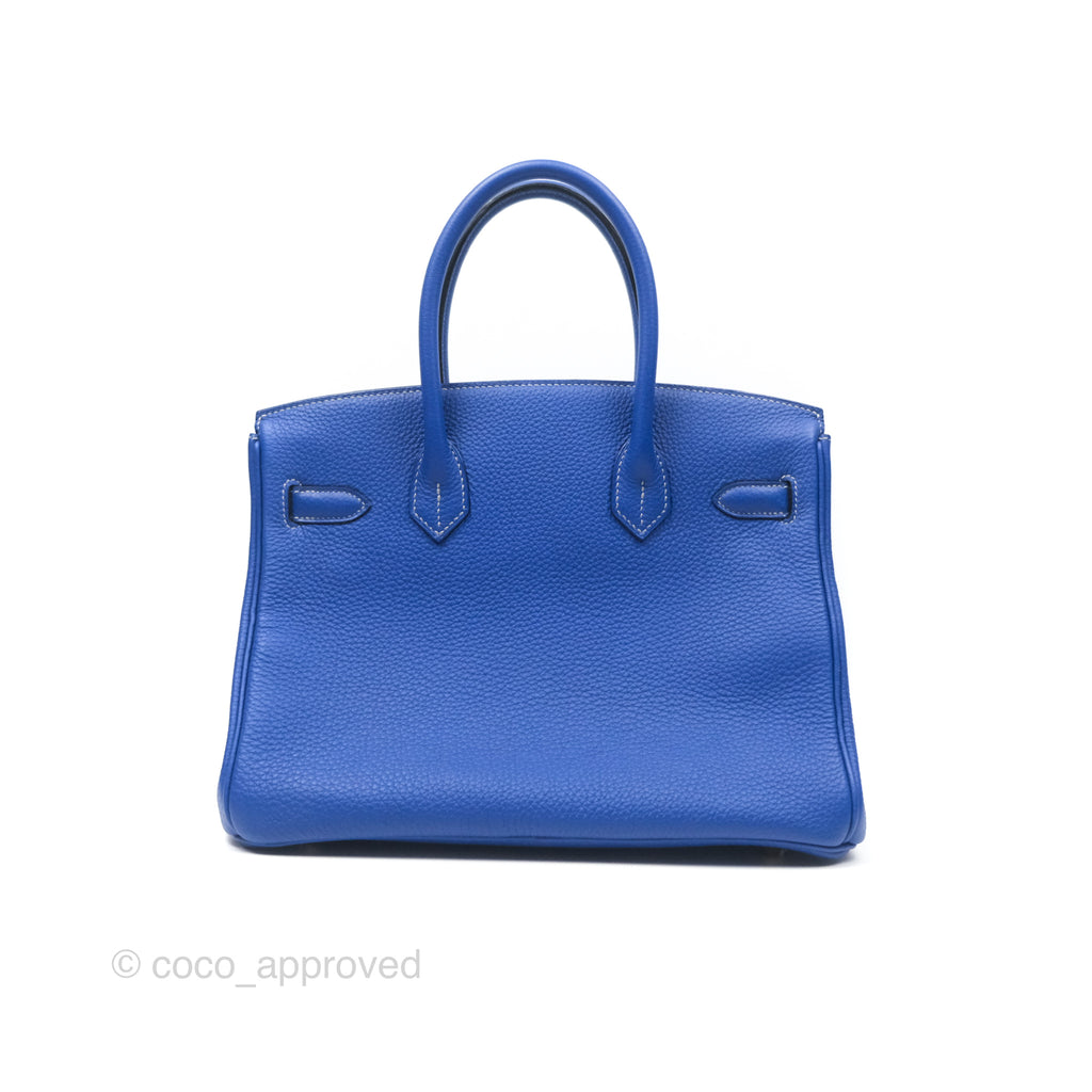 Hermès Birkin 30 Retourne HSS Blue Gris Clemence Brushed Gold Hardware