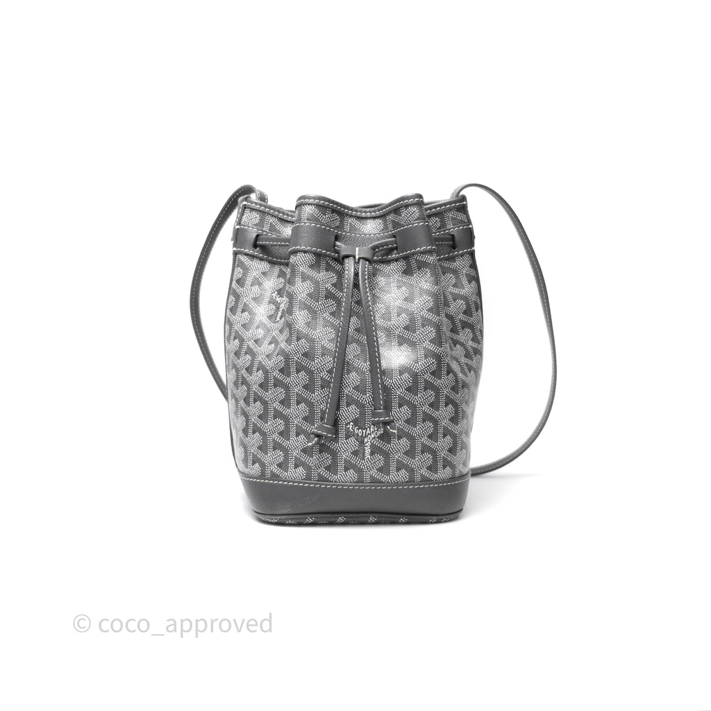 Goyard Petit Flot Bucket Bag Grey Goyardine Canvas