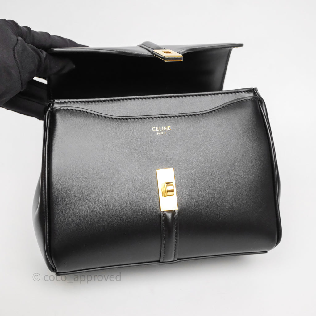 Celine Mini 16 Bag in Satinated Calfskin Black – Coco Approved Studio