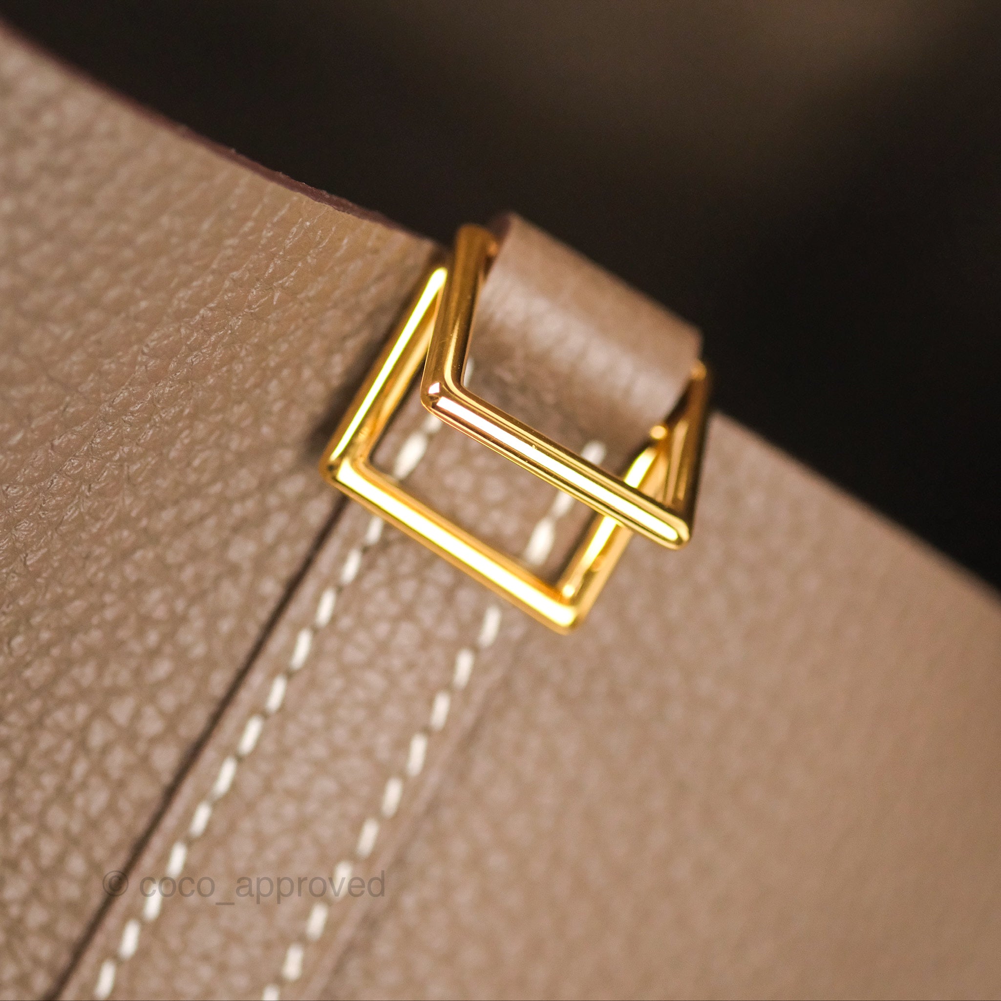 Hermès Hermes Picotin Handbag 22 GRAINED LEATHER CLEMENCE ETOUPE