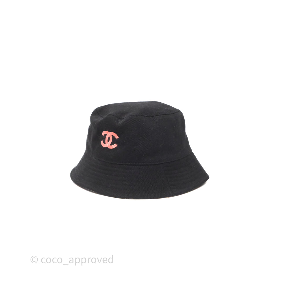 Chanel Pink CC Black Bucket Hat