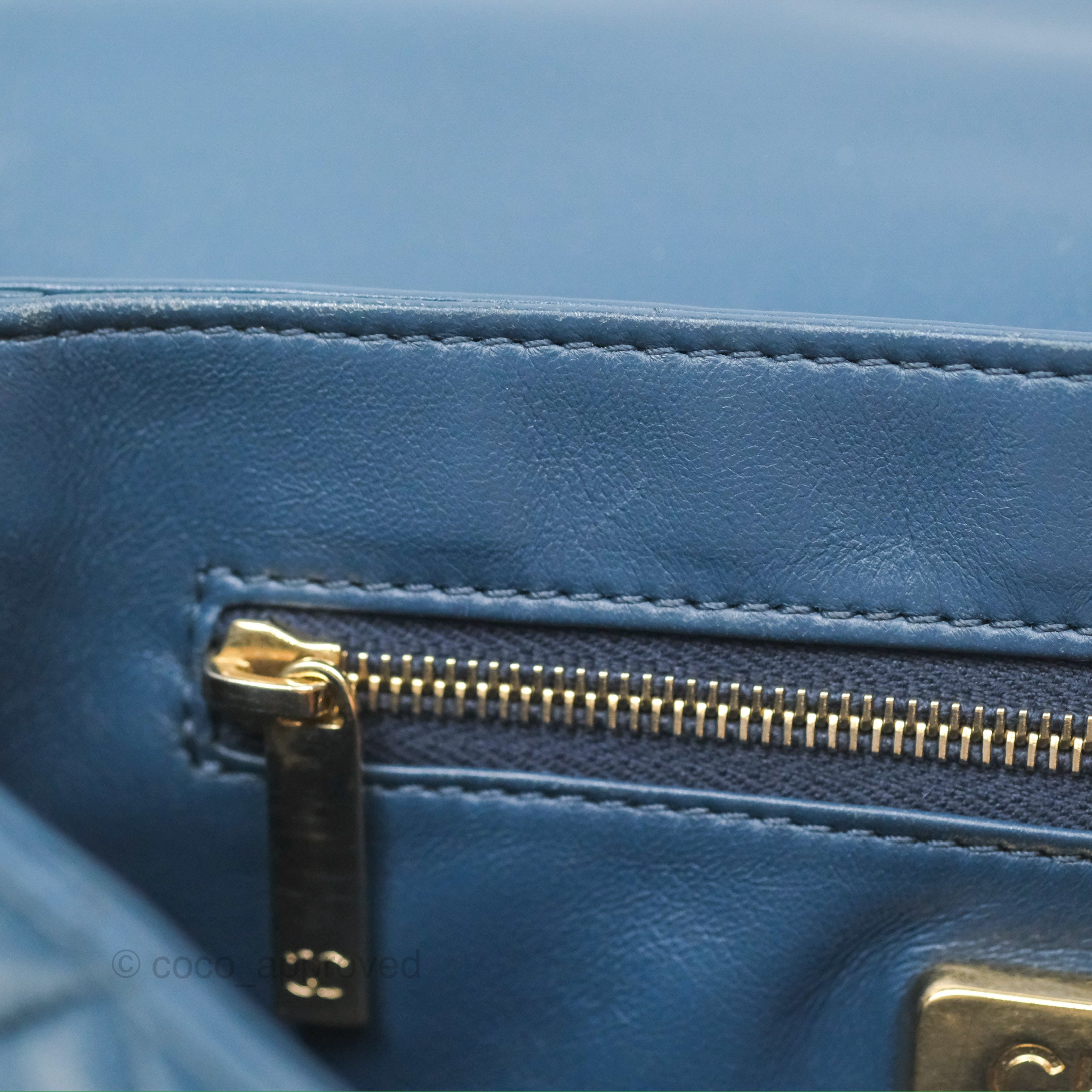 Chanel Top Handle Bag Green Blue Orylag Fur 17A – Coco Approved Studio