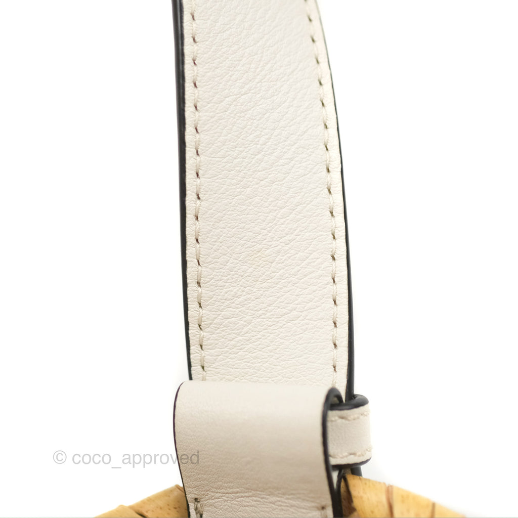 Loewe Small Basket Bag Natural Palm Leaf White Calfskin – Coco Approved  Studio