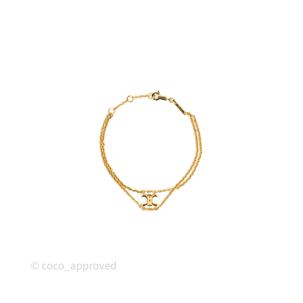 Celine Triomphe Suspended Bracelet In Gold
