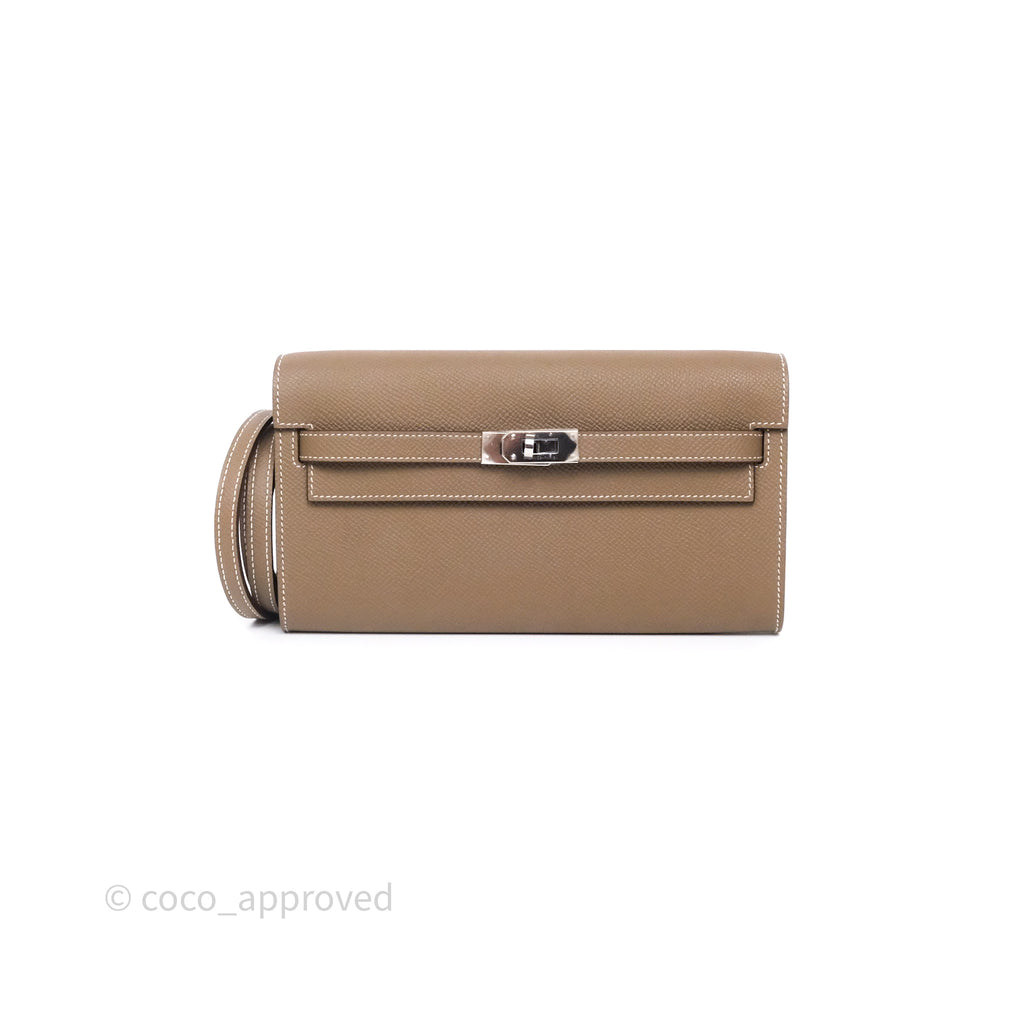 Hermès Kelly To Go Wallet Etoupe 18 Epsom Palladium Hardware