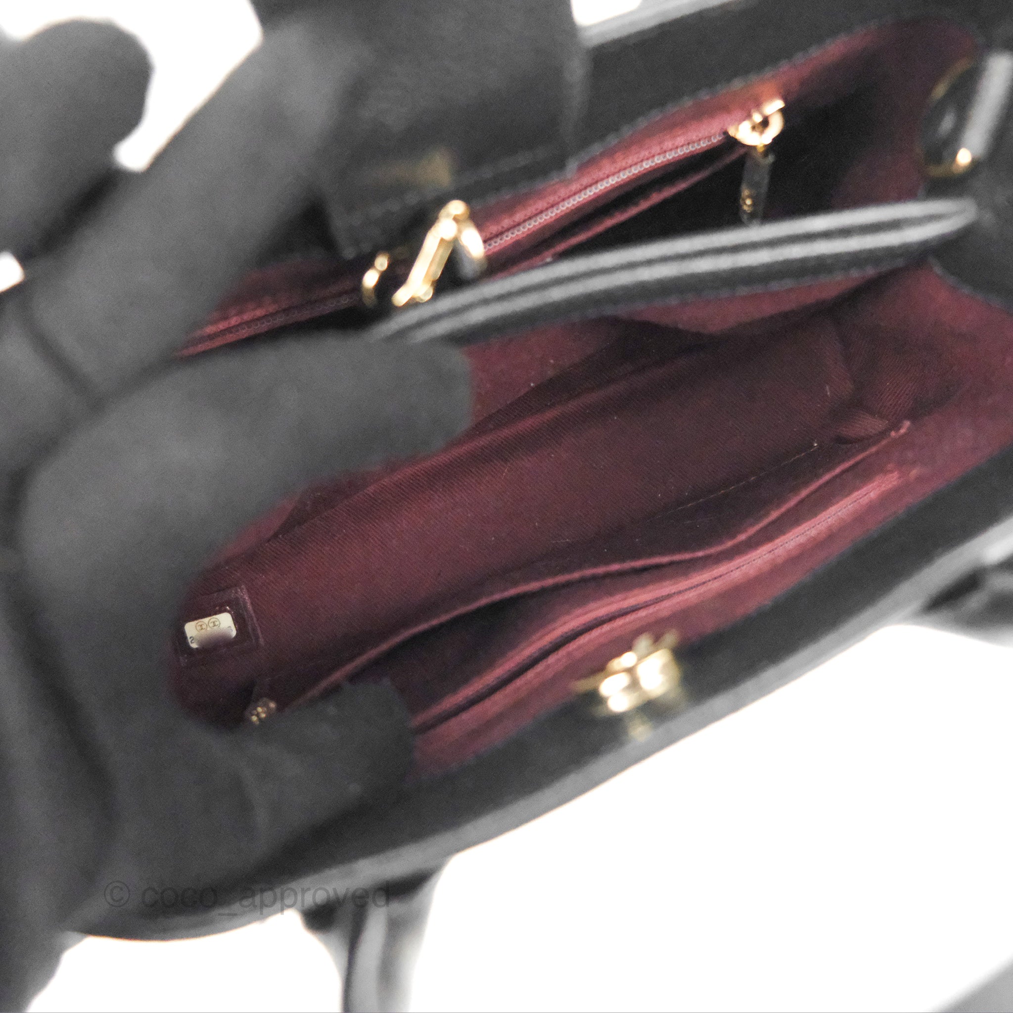Chanel Mini Neo Executive Shopper Tote Black Grained Calfskin Gold Hardware
