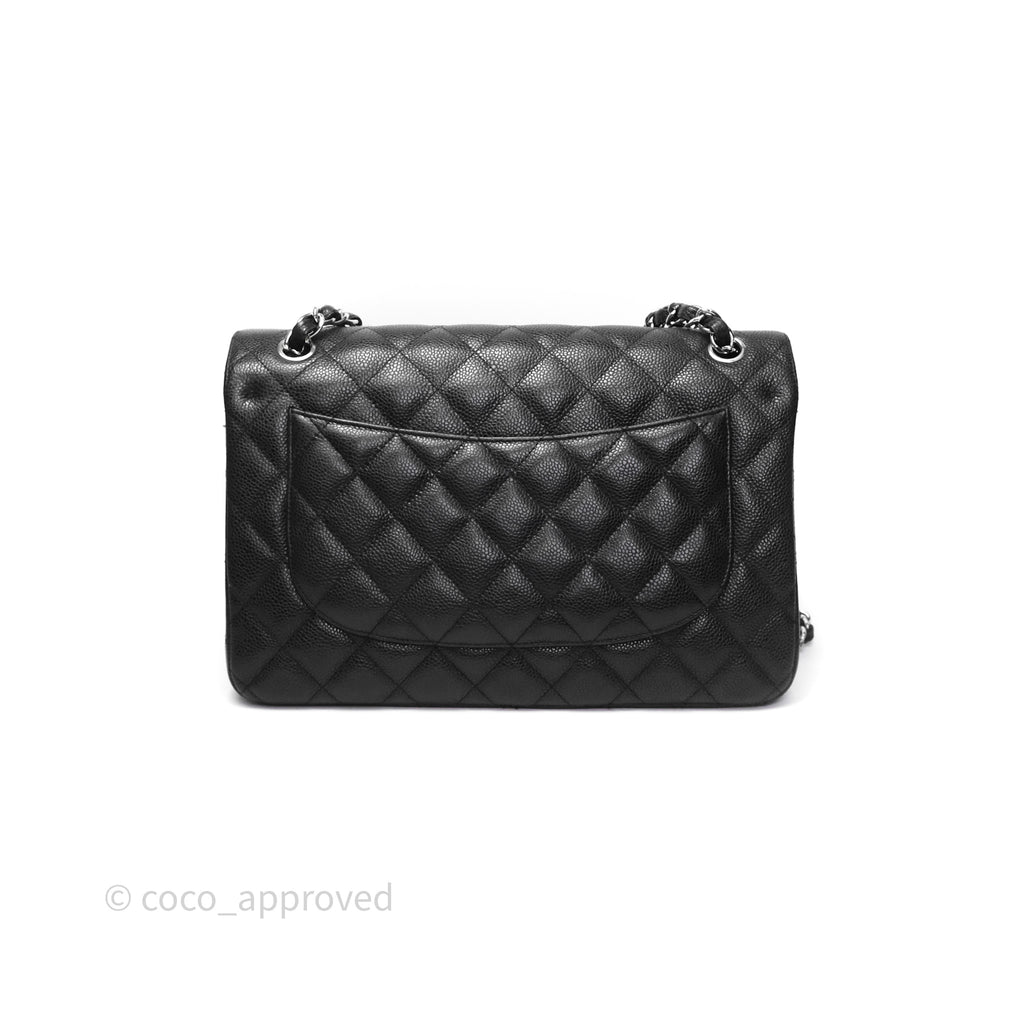 Chanel Jumbo Double Flap Black Caviar Silver Hardware⁣⁣