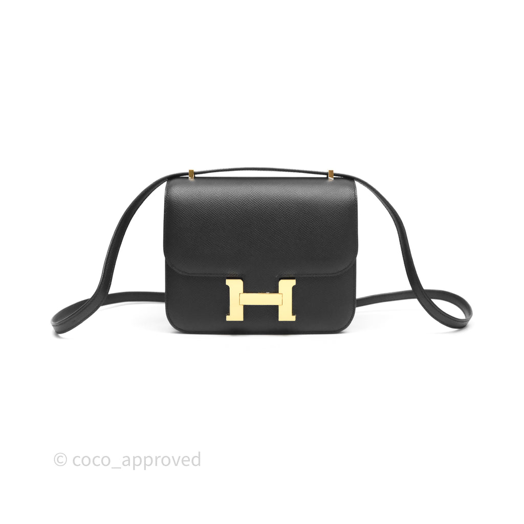Hermès Constance Mini 18cm Black Noir 89 Epsom Gold Hardware