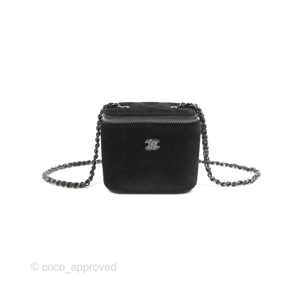 Chanel Mini Vanity with Classic Chain Black Velvet Black Hardware