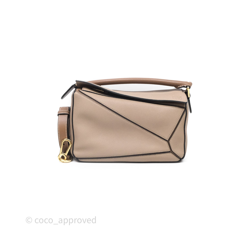 Loewe Small Puzzle Bag Sand Mink Grained Calfskin