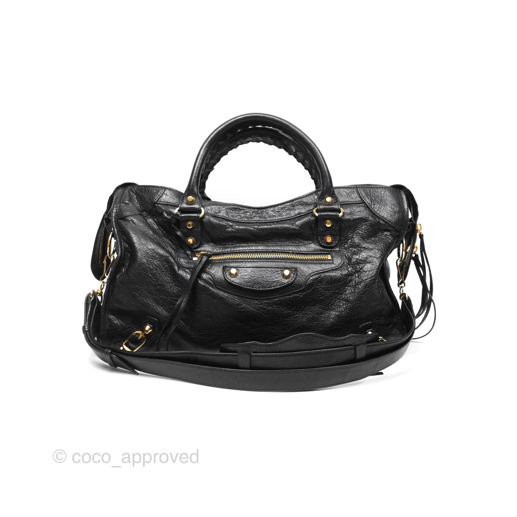 Balenciaga Classic City Bag Black Calfskin Gold Hardware