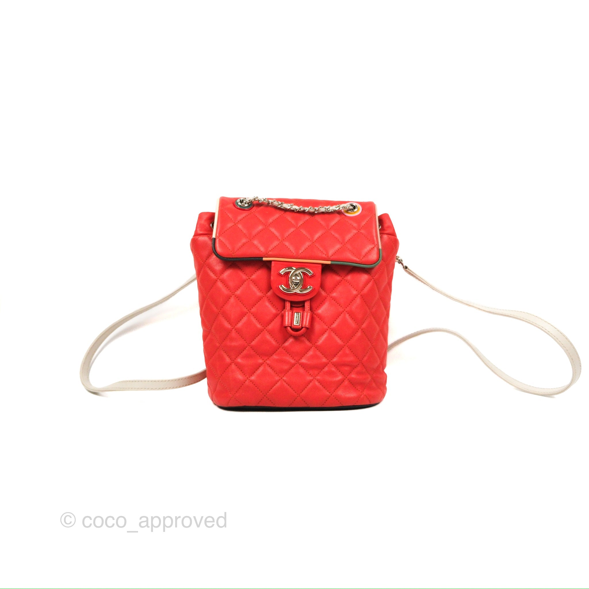 Chanel Quilted Small Cuba Urban Spirit Backpack Orange Lambskin