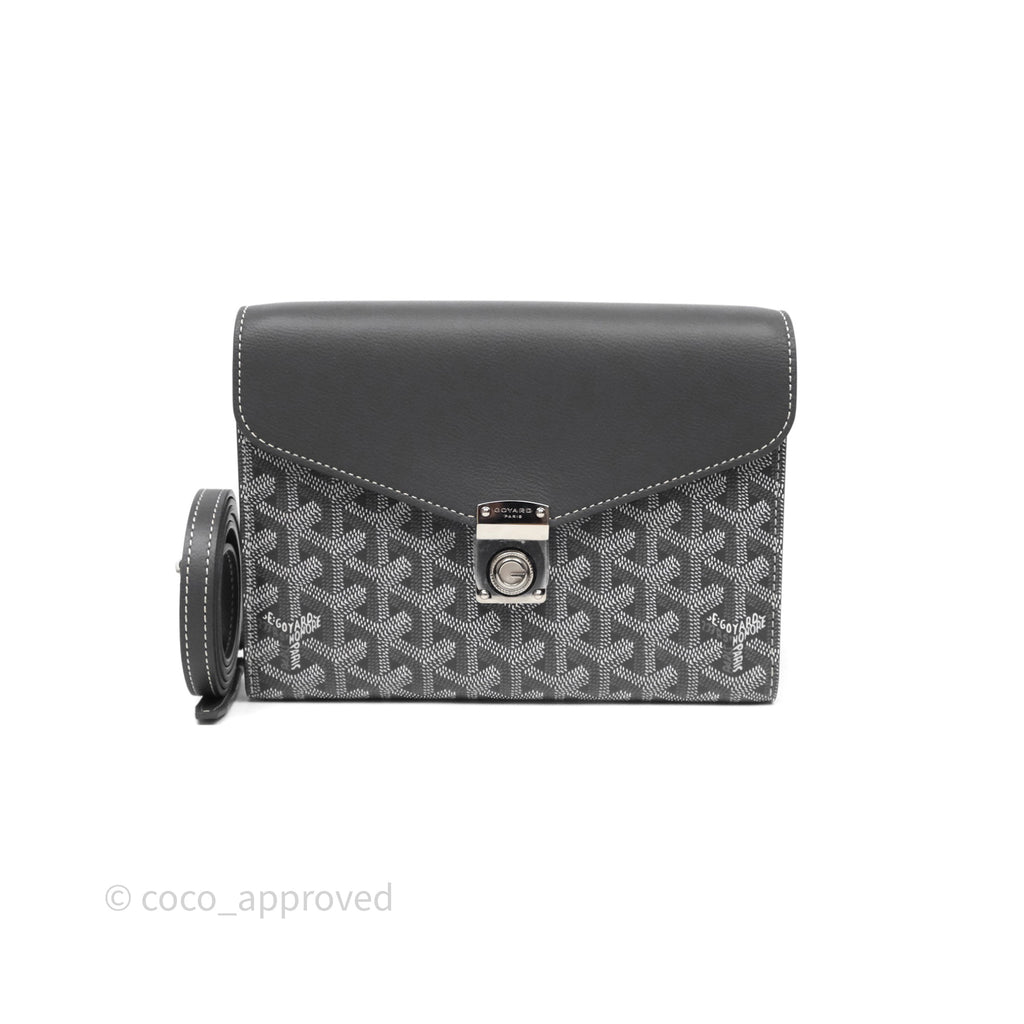 Goyard Chypre Wallet Pouch Chevroches Calfskin Grey