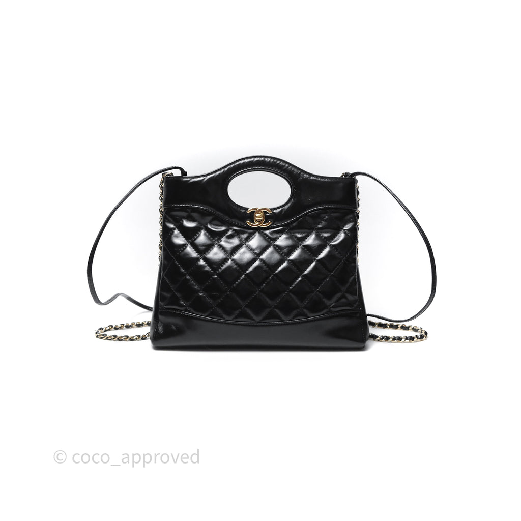 Chanel 31 Mini Black Shiny Lambskin Gold Hardware