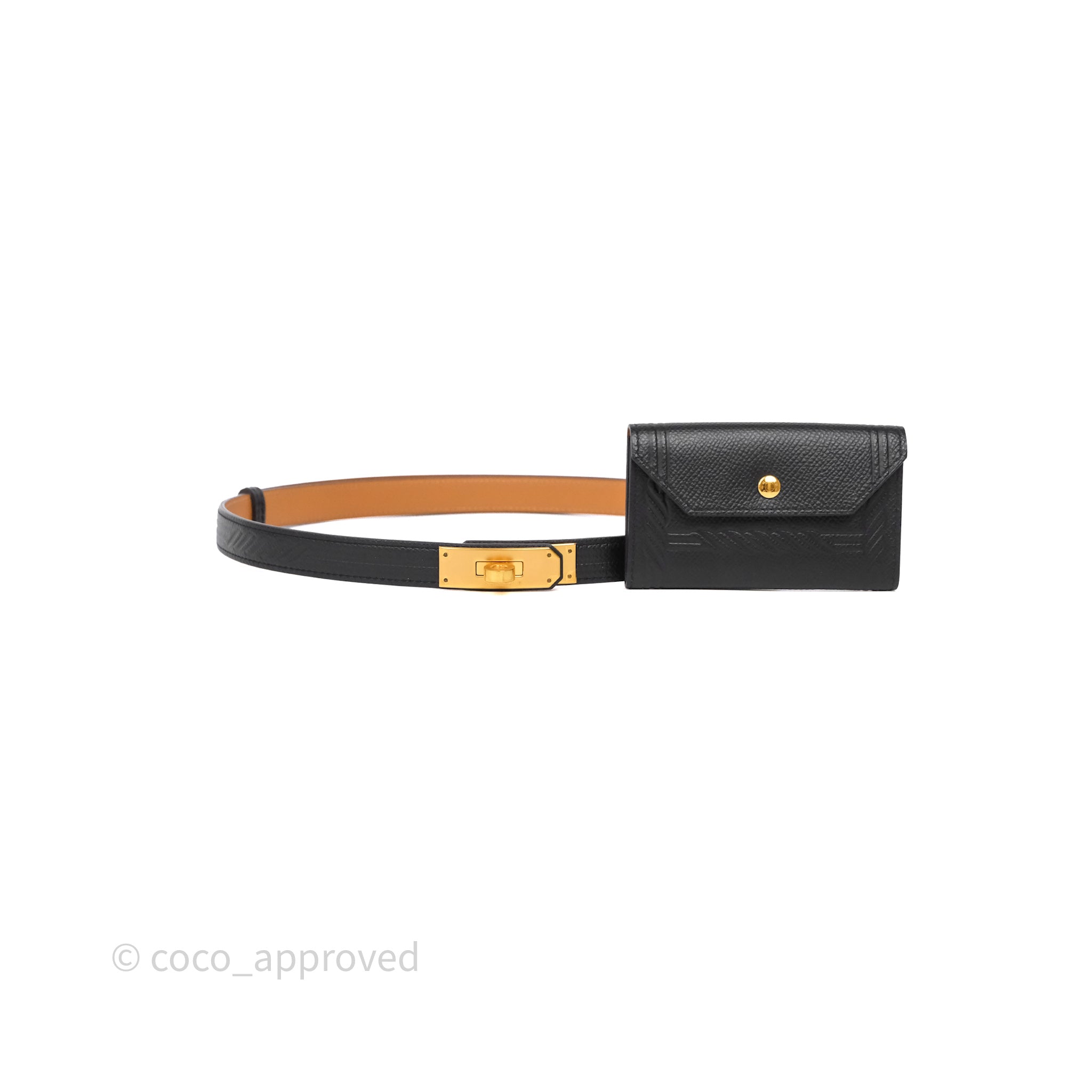 Hermès Epsom Quadrige Kelly Pocket 18 Belt Black Gold Hardware