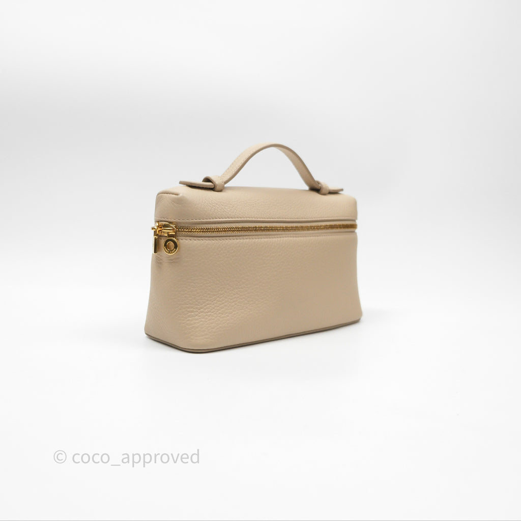 Loro Piana Extra Pocket L19 Cream Grained Calfskin Gold Hardware