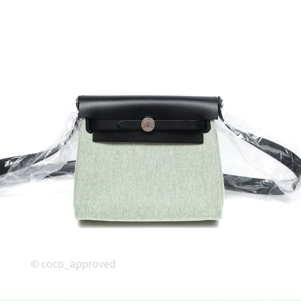 Hermès Herbag Zip 20 MinI Vert Moyen 65 Noir 89 Palladium Hardware