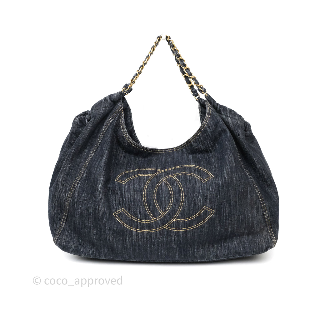 Chanel XL Coco Cabas Tote Bag Denim Gold Hardware