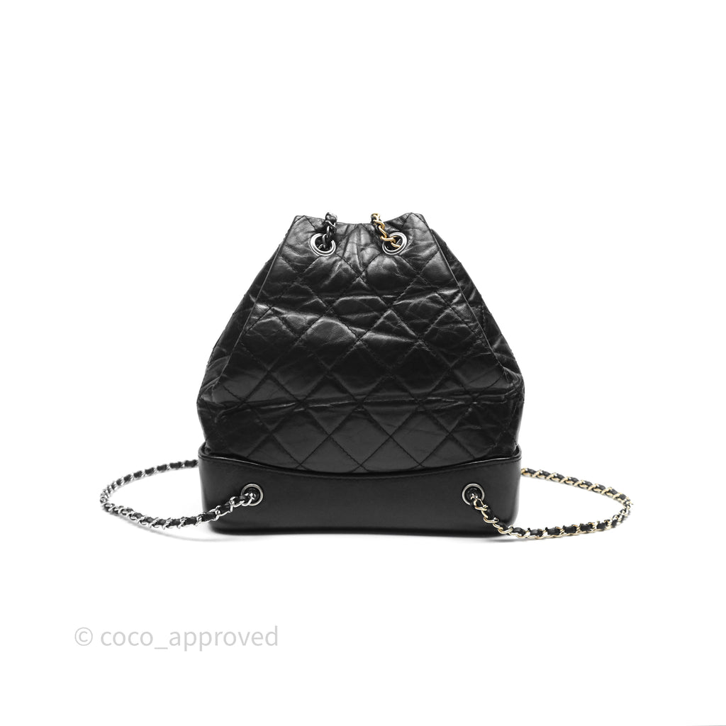 Chanel Small Gabrielle Backpack Black Aged Calfskin