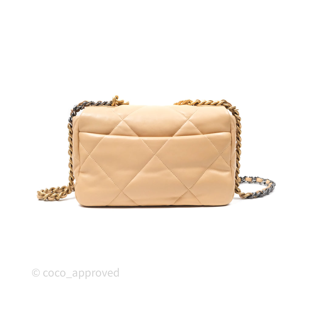 Chanel 19 Small Beige Mixed Hardware