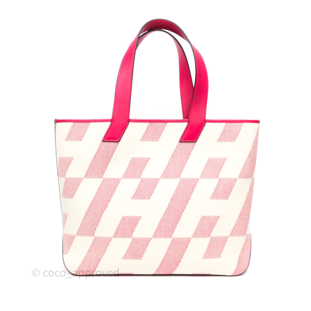 Hermès Cabas H en Biais 40 Bag Ecru / Framboise