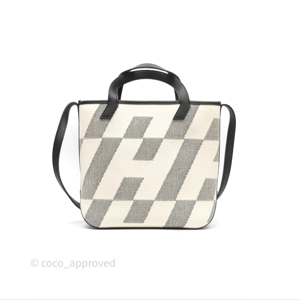 Hermès Cabas H En Biais 27 Noir 89 Swift/Canvas