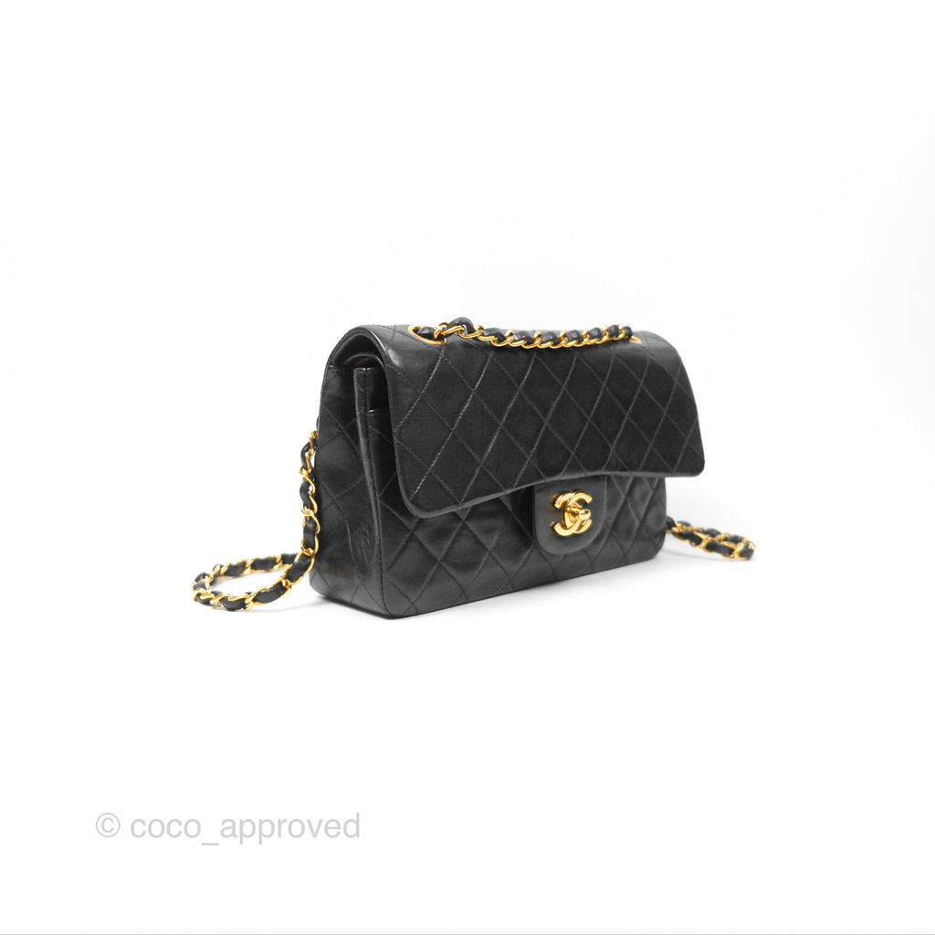 Chanel Classic Vintage Small Flap Black Lambskin 24K Gold Hardware