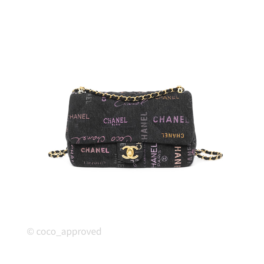Chanel Large Denim Mood Flap Quilted Black Multicolor