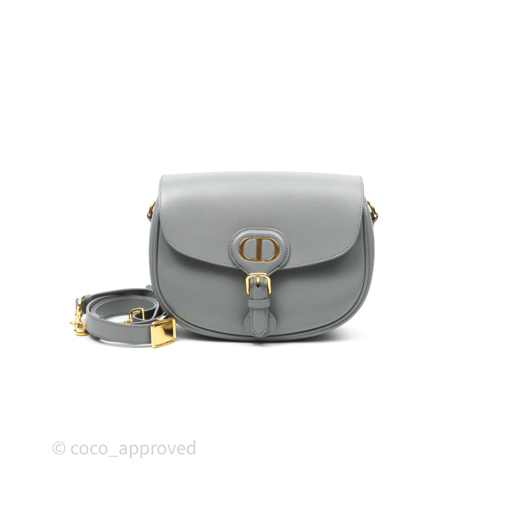 Christian Dior Medium Bobby Flap Grey Box Calfskin