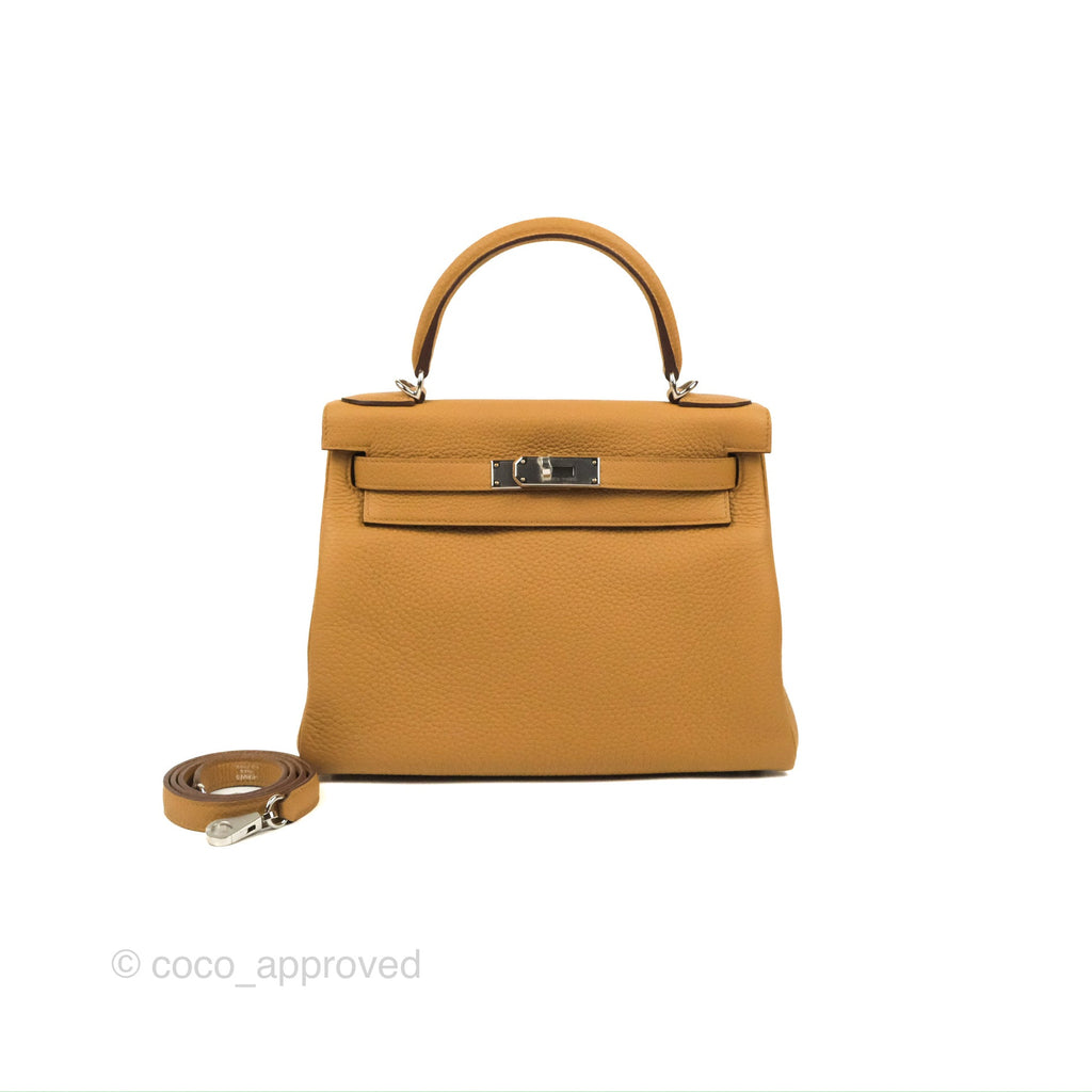 Hermès Kelly 28 Biscuit 48 Clemence Palladium Hardware

