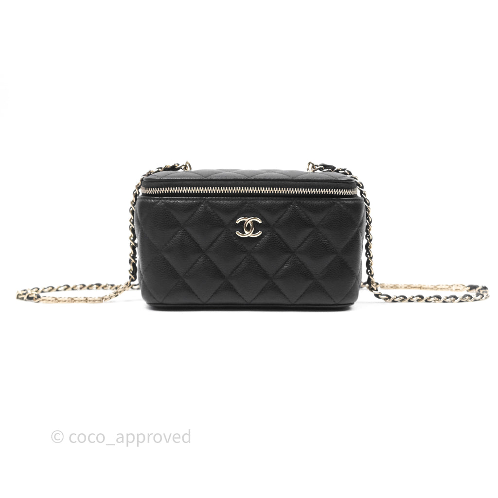 Chanel Vanity with CC Chain Black Caviar Gold Hardware