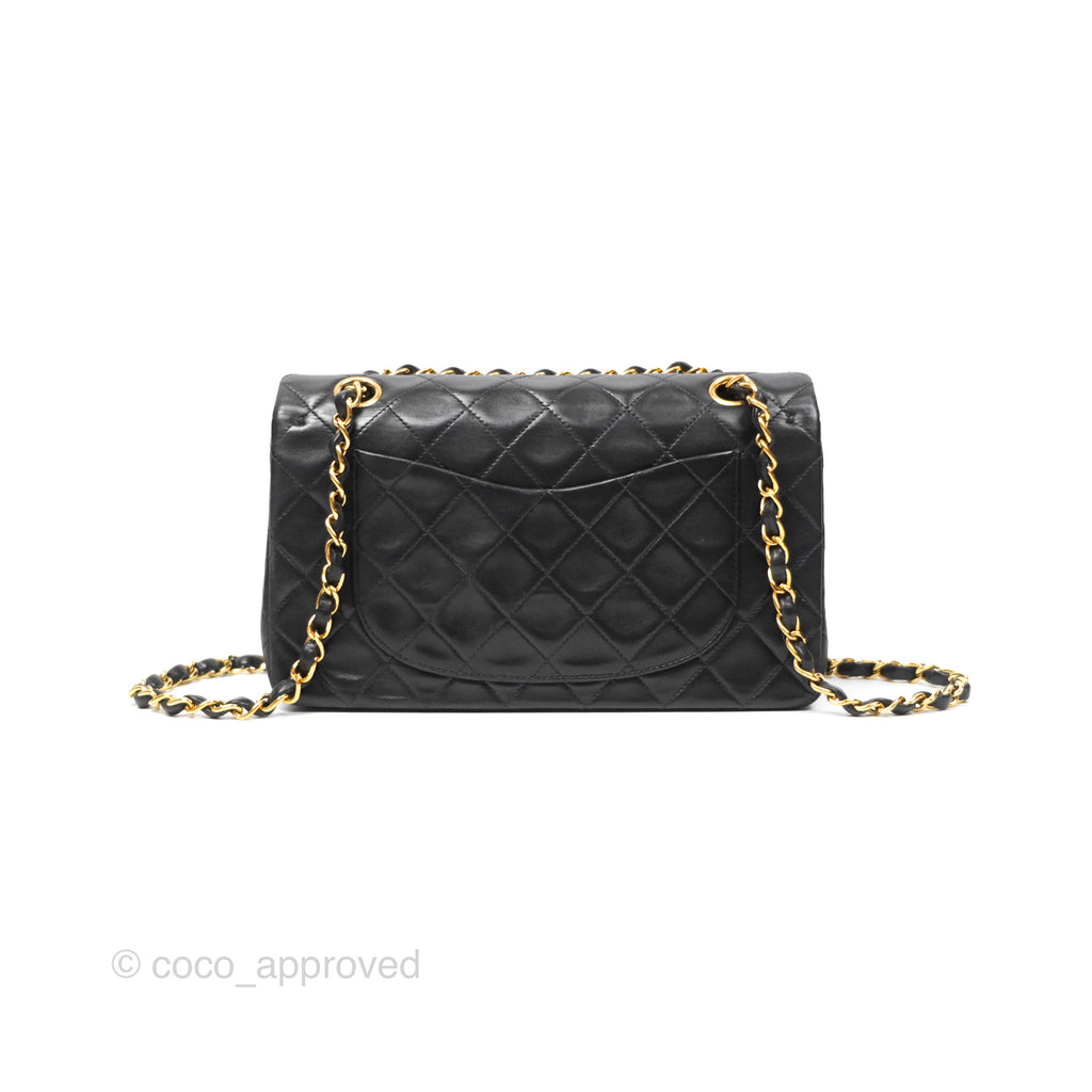 Chanel Classic Vintage Small Flap Black Lambskin 24K Gold Hardware