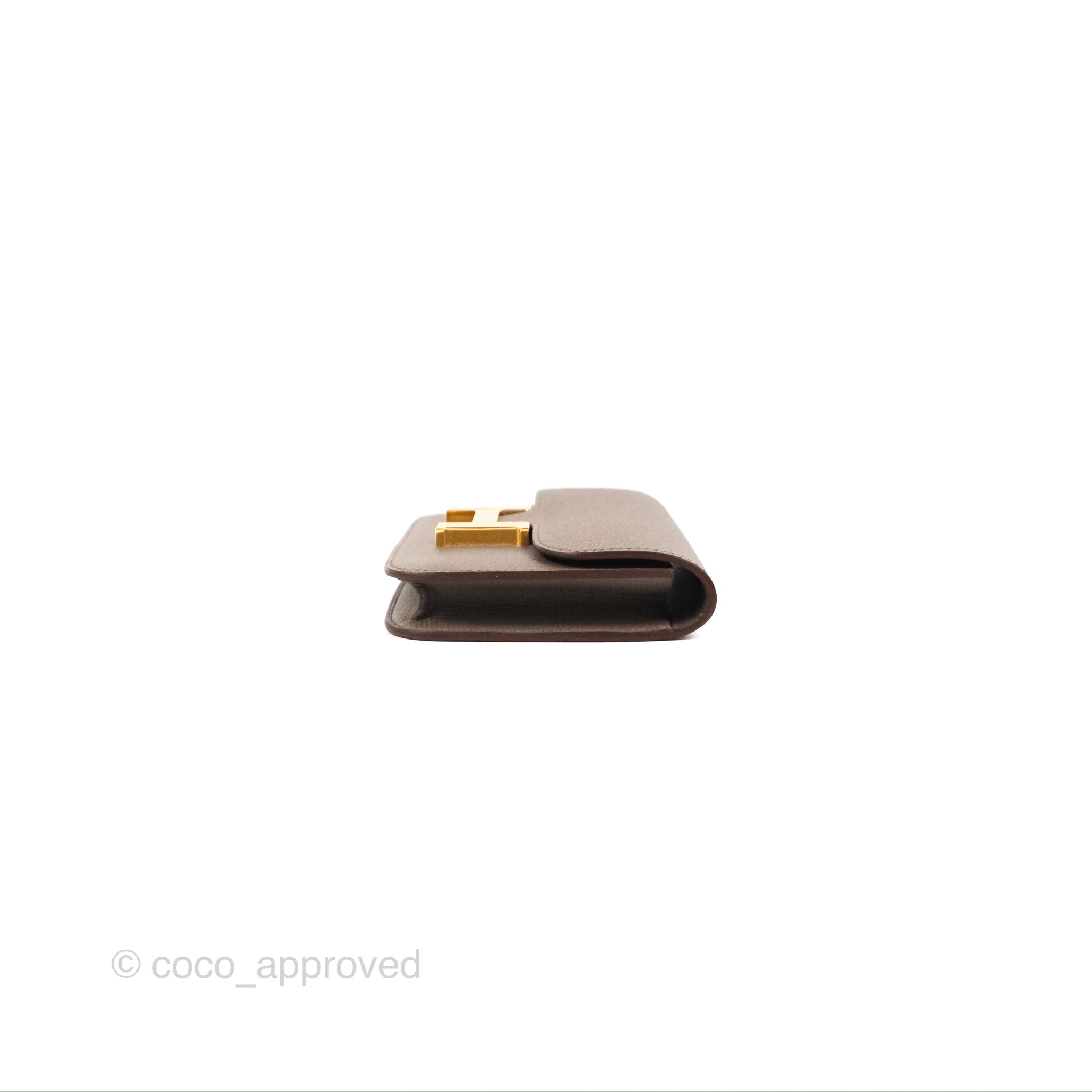 Hermès Constance Nata Epsom Slim Wallet Gold Hardware, 2022 (Like New), Womens Handbag