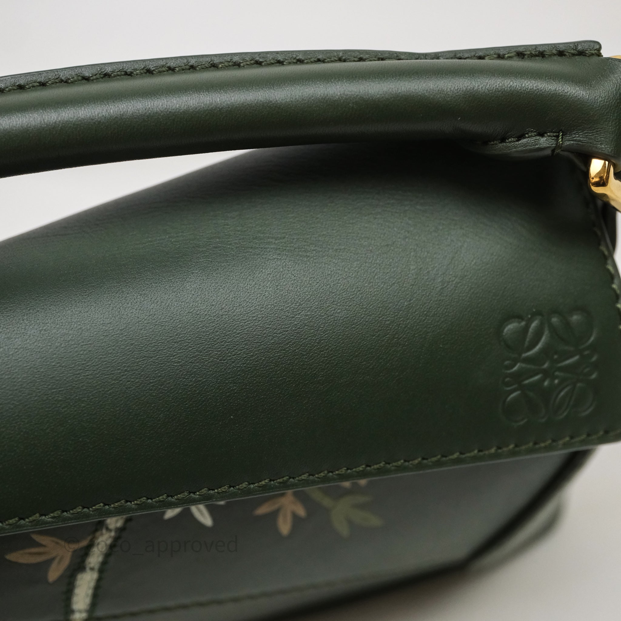Loewe X SUNA FUJITA Mini Pandas Puzzle Bag Dark Green Calfskin 