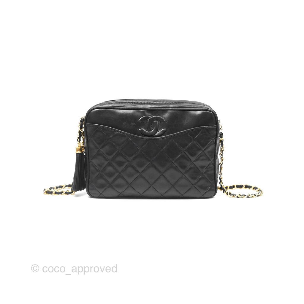 Chanel Vintage Camera Bag Black Lambskin Gold Hardware