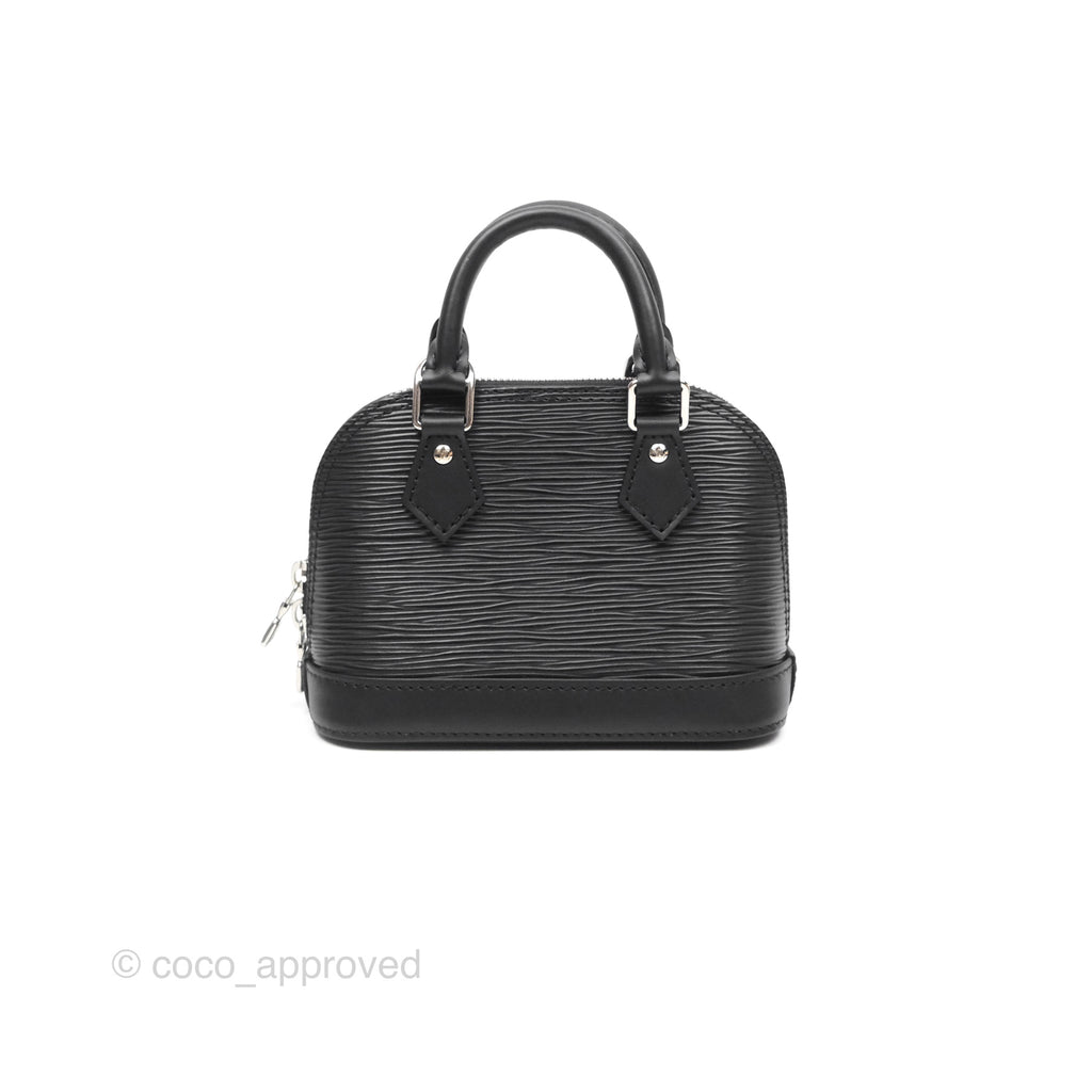 Louis Vuitton Alma Nano Black Silver Hardware