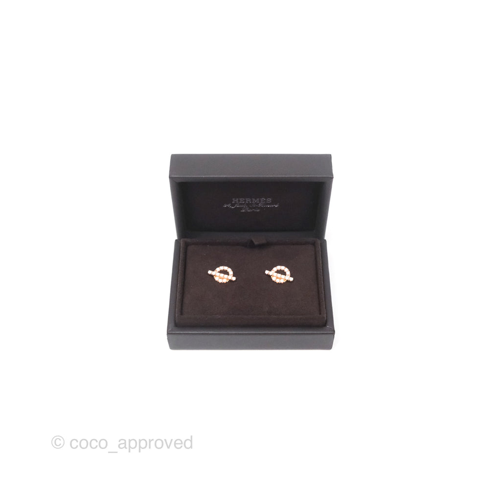 Hermès Boutons d'oreilles Finesse Earrings Rose Gold Diamonds 