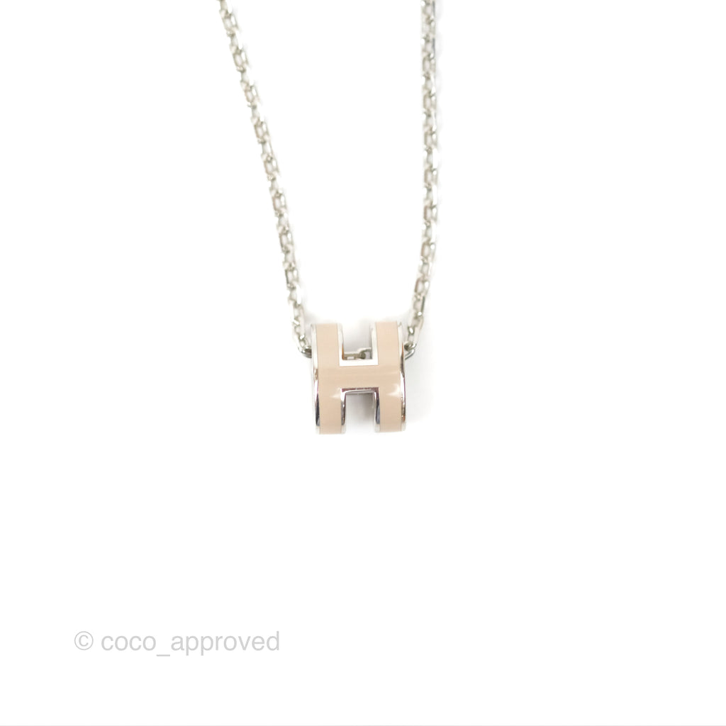 Hermès Mini Pop H Pendant Necklace Chai Palladium Hardware