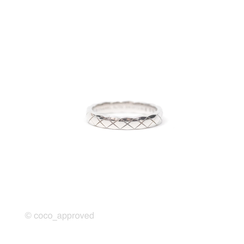 Chanel Coco Crush Ring 18K White Gold Mini Version Size 50 