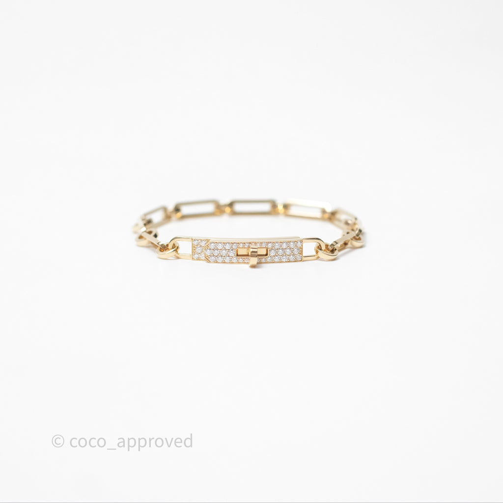 Hermès Kelly Chaine Bracelet Small Model Diamond Gold Hardware