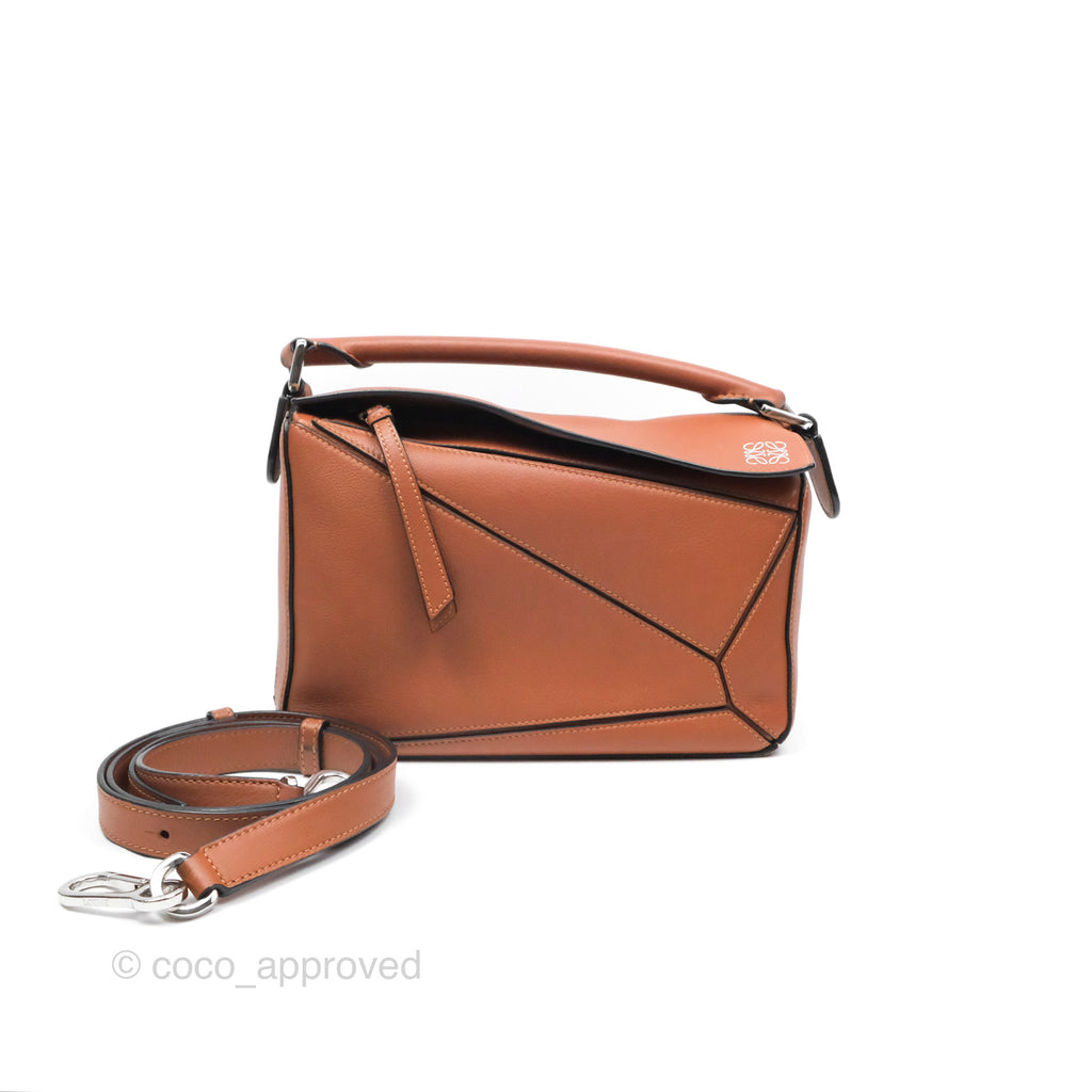 Loewe Small Puzzle Bag Tan Calfskin