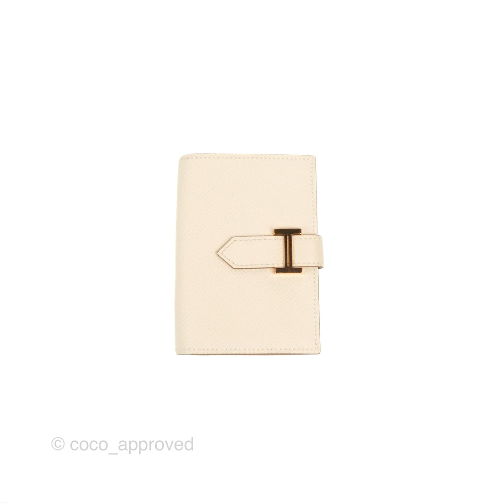 Hermès  Bearn Card Holder Nata Epsom Rose Gold Hardware
