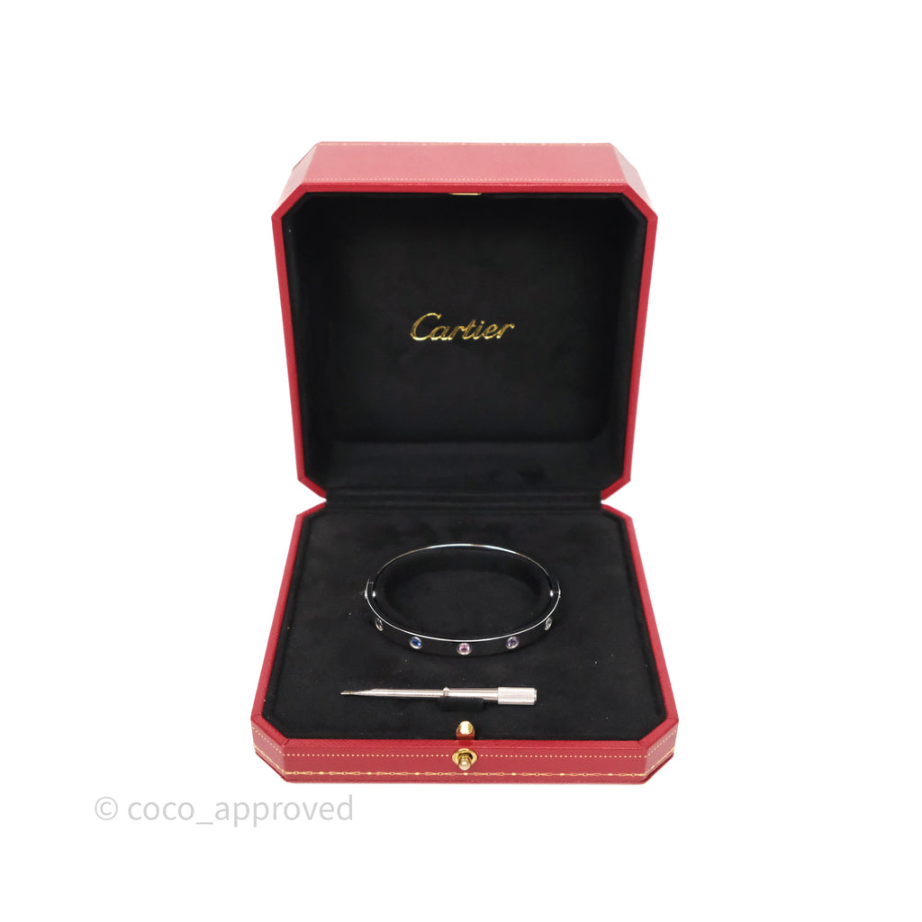 Cartier Rainbow Multistone White Gold Love Bracelet
